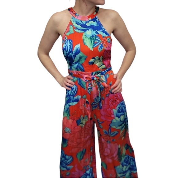 NWT Farm Rio Linen Halter Jumpsuit - Picture 10 of 12
